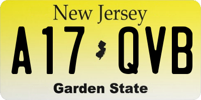 NJ license plate A17QVB