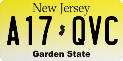 NJ license plate A17QVC