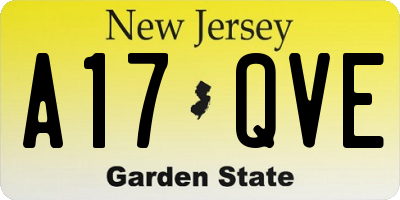 NJ license plate A17QVE