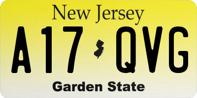 NJ license plate A17QVG