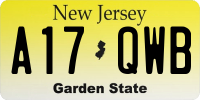 NJ license plate A17QWB