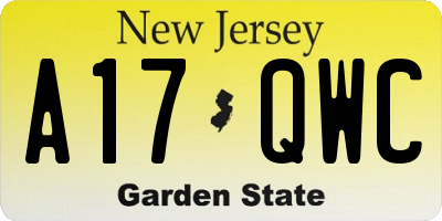 NJ license plate A17QWC