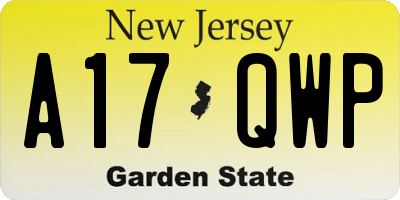 NJ license plate A17QWP