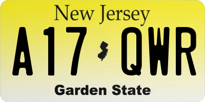 NJ license plate A17QWR
