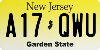 NJ license plate A17QWU