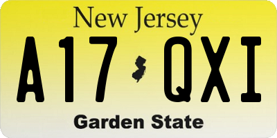 NJ license plate A17QXI