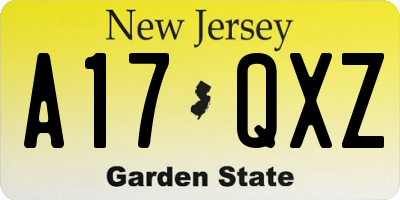 NJ license plate A17QXZ