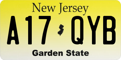 NJ license plate A17QYB