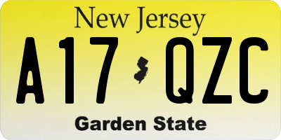 NJ license plate A17QZC