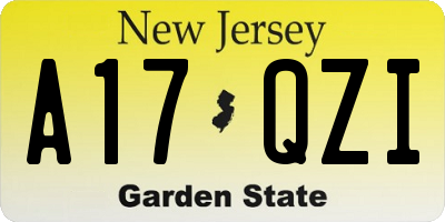NJ license plate A17QZI