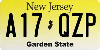 NJ license plate A17QZP