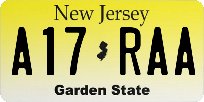 NJ license plate A17RAA