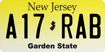 NJ license plate A17RAB