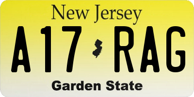 NJ license plate A17RAG