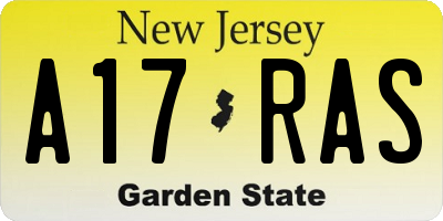 NJ license plate A17RAS