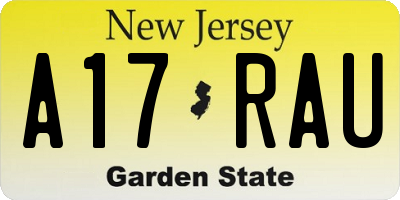NJ license plate A17RAU