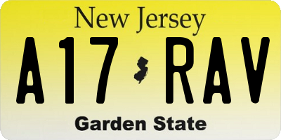 NJ license plate A17RAV