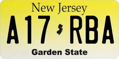 NJ license plate A17RBA