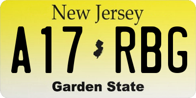 NJ license plate A17RBG