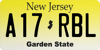 NJ license plate A17RBL