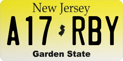 NJ license plate A17RBY