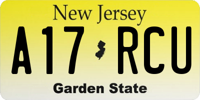 NJ license plate A17RCU
