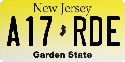 NJ license plate A17RDE