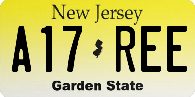 NJ license plate A17REE