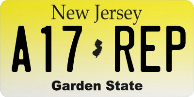 NJ license plate A17REP