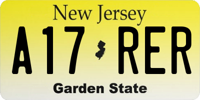 NJ license plate A17RER