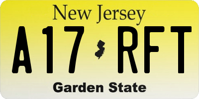 NJ license plate A17RFT