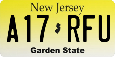 NJ license plate A17RFU