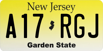 NJ license plate A17RGJ