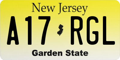 NJ license plate A17RGL
