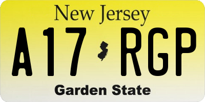 NJ license plate A17RGP