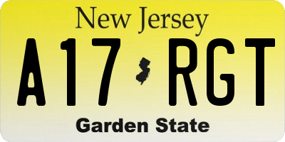 NJ license plate A17RGT