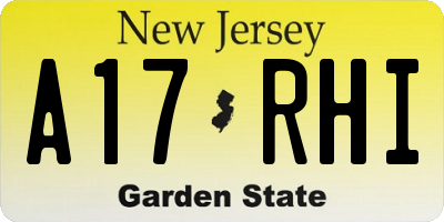 NJ license plate A17RHI