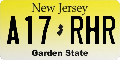 NJ license plate A17RHR