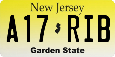 NJ license plate A17RIB