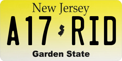 NJ license plate A17RID