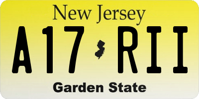 NJ license plate A17RII