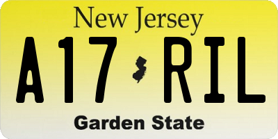 NJ license plate A17RIL