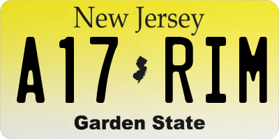 NJ license plate A17RIM