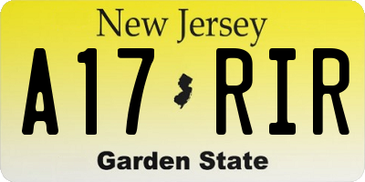 NJ license plate A17RIR