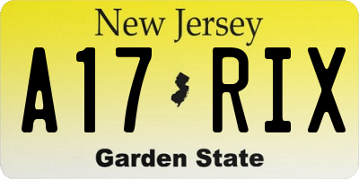 NJ license plate A17RIX