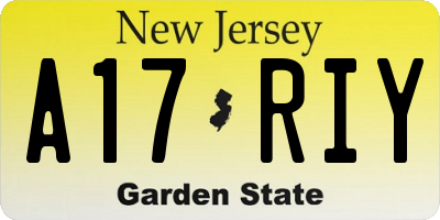 NJ license plate A17RIY
