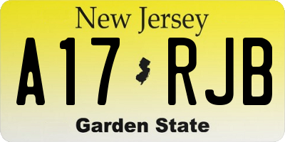 NJ license plate A17RJB