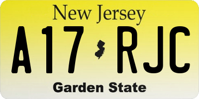 NJ license plate A17RJC