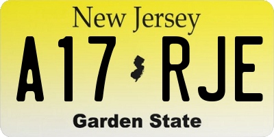 NJ license plate A17RJE