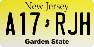 NJ license plate A17RJH